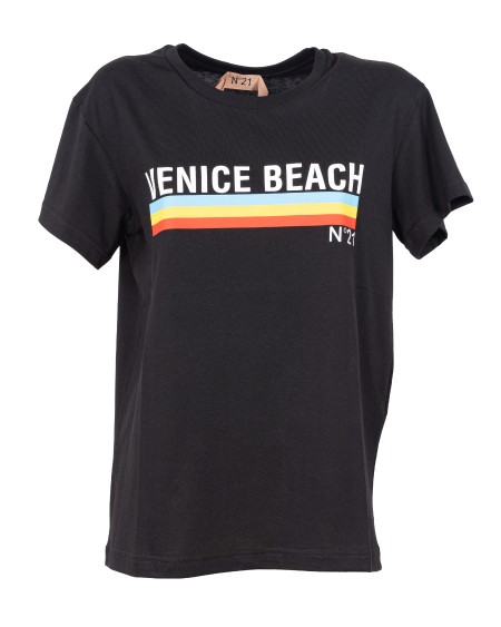 Shop N 21  T-shirt: N21 t-shirt con slogan.
Girocollo.
Maniche corte.
Stampa "Venice Beach" e dettaglio arcobaleno sul petto.
Vestibilità slim.
Composizione:100% cotone.
Made in Italy.. F011 6336-9000